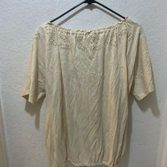 NWT Lauren Ralph Lauren M Top off shoulder eyelet drawstring bottom - Picture 5 of 9